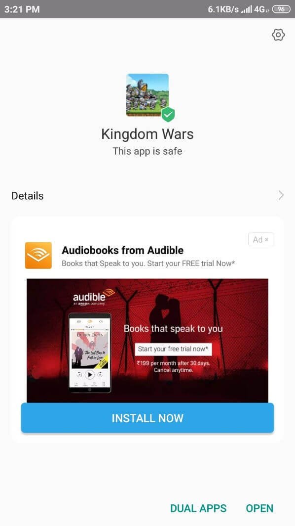 Kingdom Wars Mod Apk installed