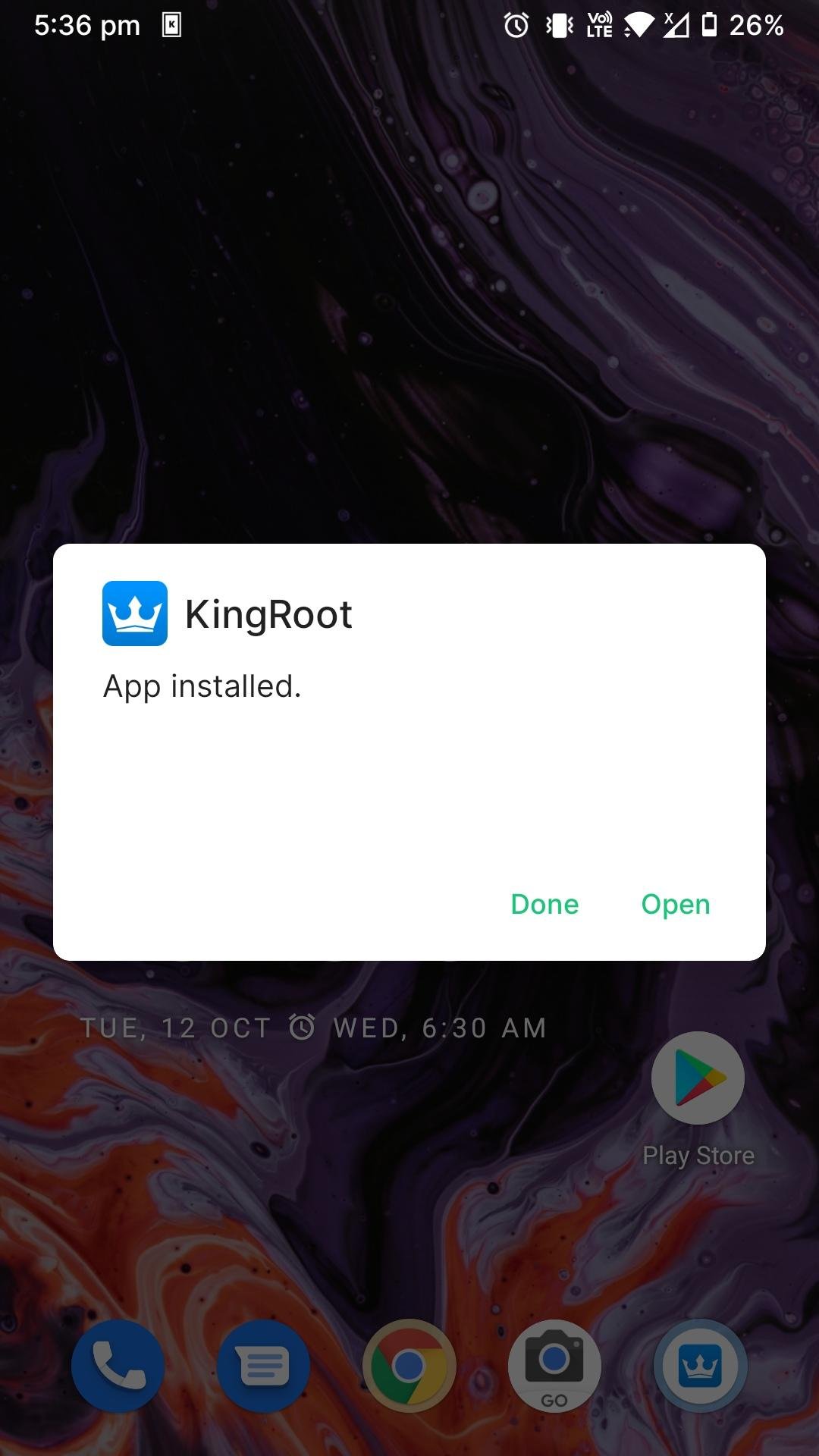 kingroot apk installed