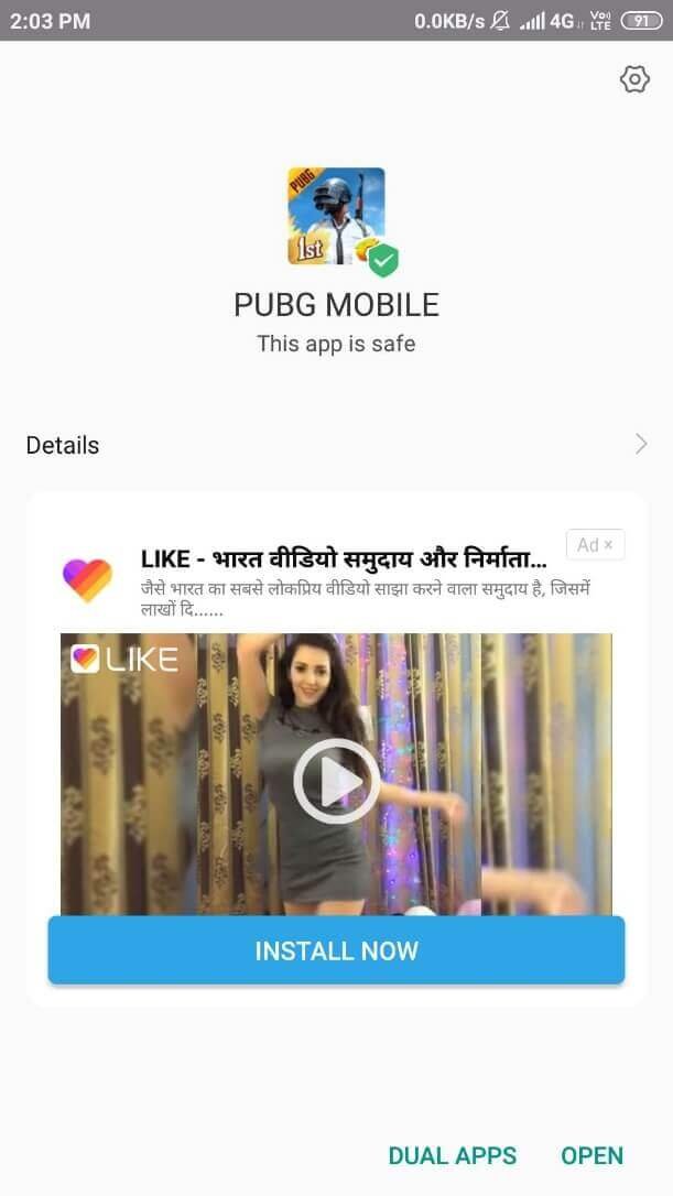 PUBG Mobile Lite Apk installed