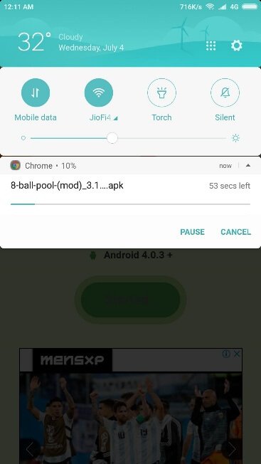 8 Ball Pool Mod Apk installed