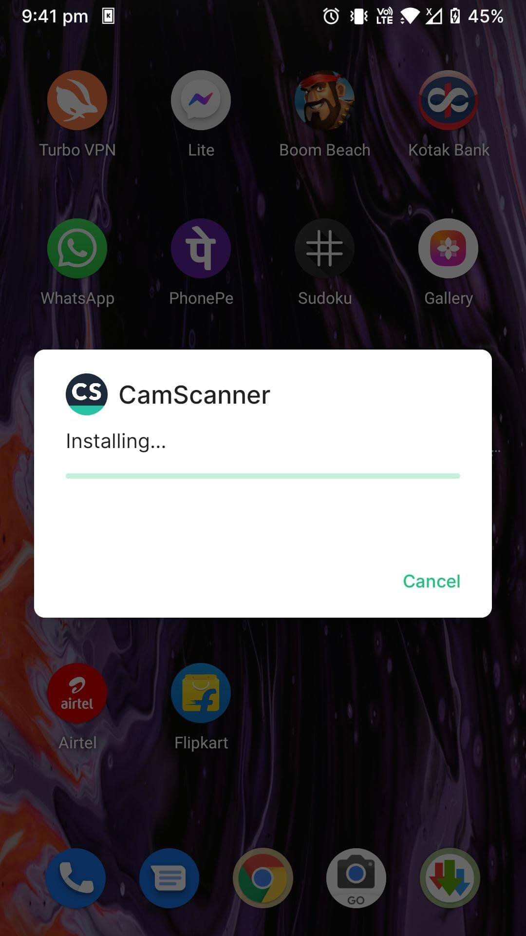 camscanner mod apk installing