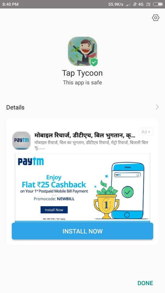 Tap Tycoon Mod Apk installed