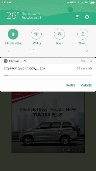 city racing 3d mod apk downloading started