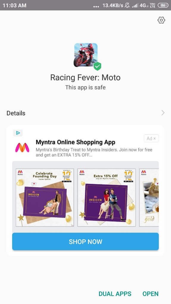 Racing Fever: Moto Mod Apk installed