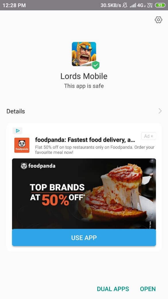 Lords Mobile Mod Apk installed