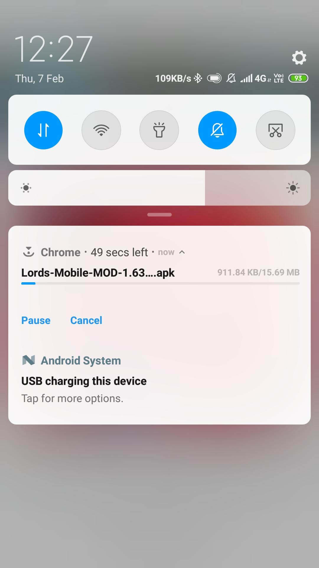 downloading started