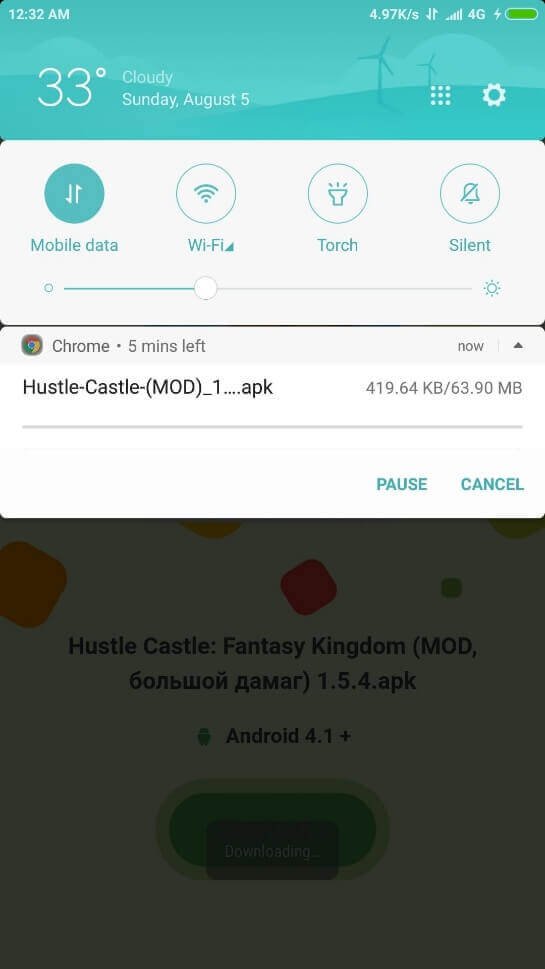 hustle castle fantasy kingdom mod apk downloading started