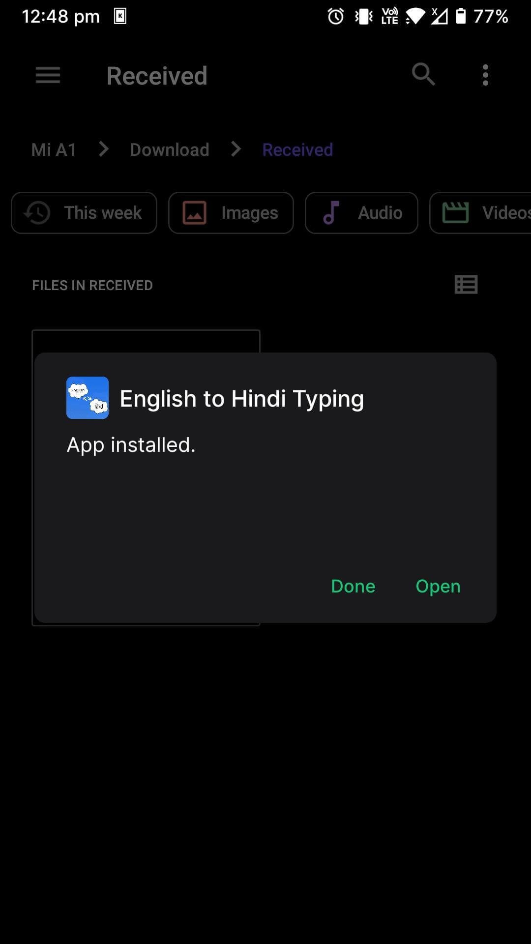english to hindi typing apk installed