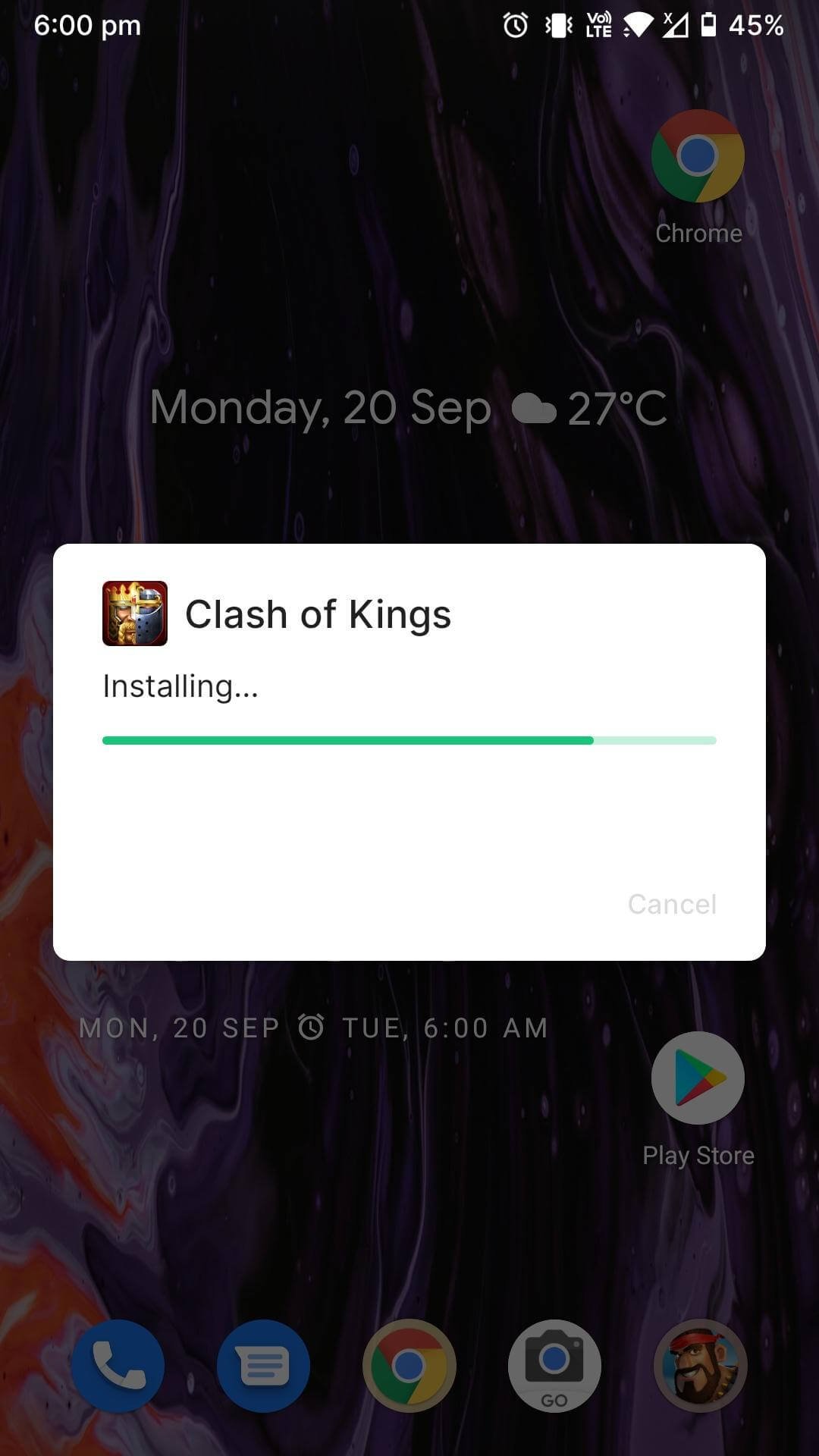 clash of kings apk installing