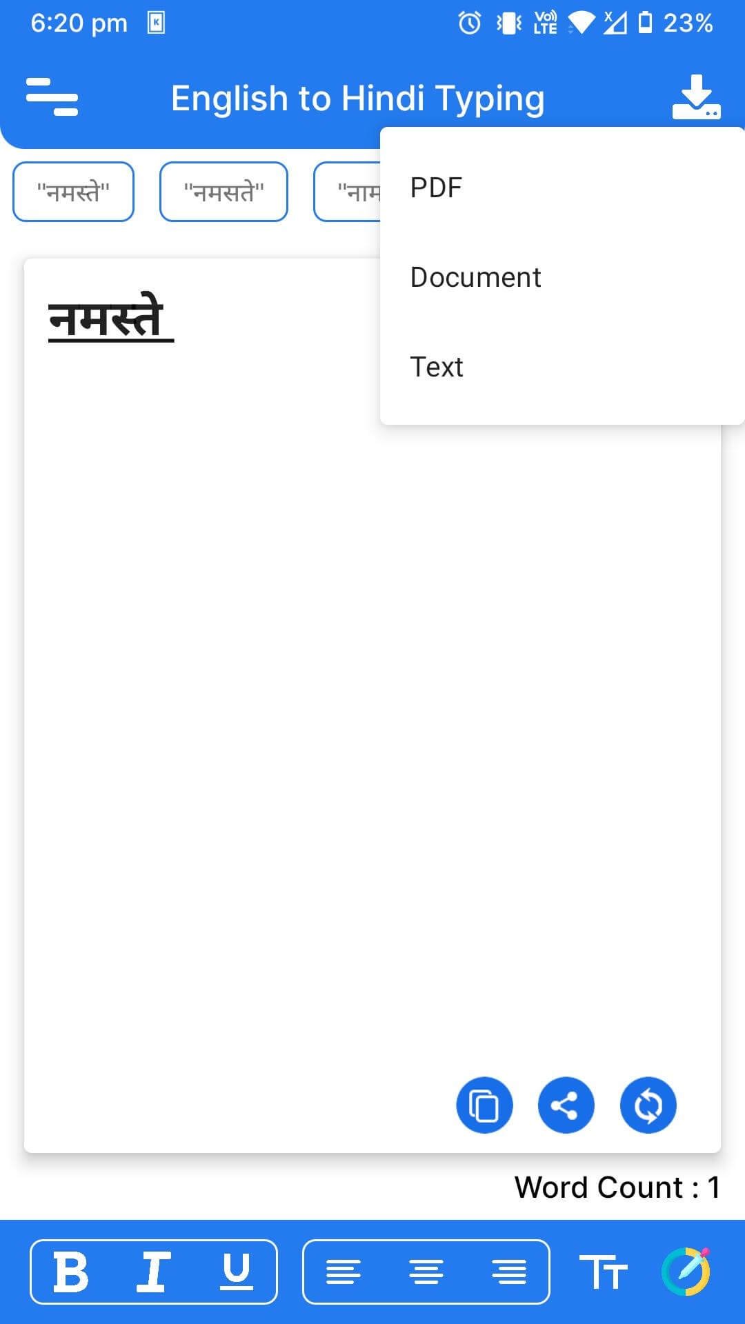 english to hindi typing first
