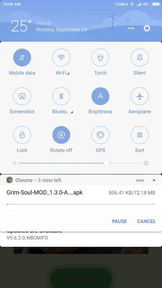 downloading started