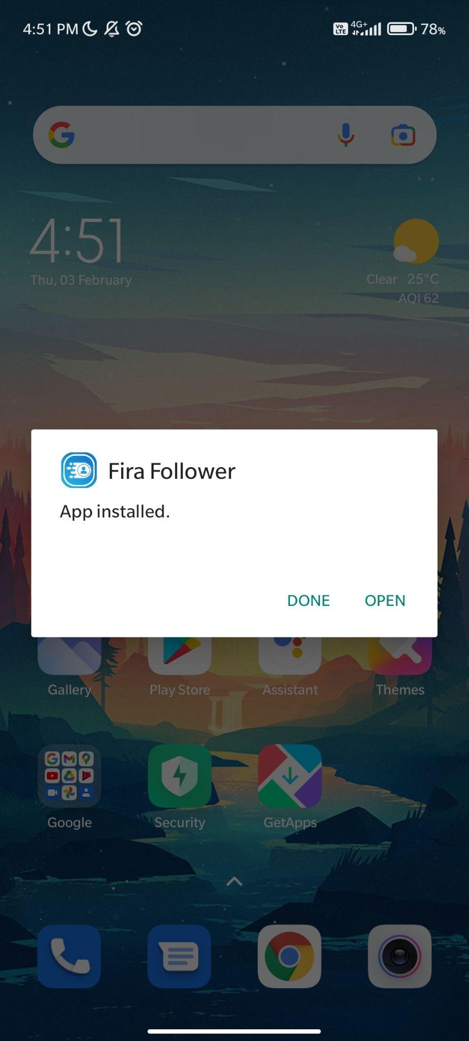 fira follower apk installed