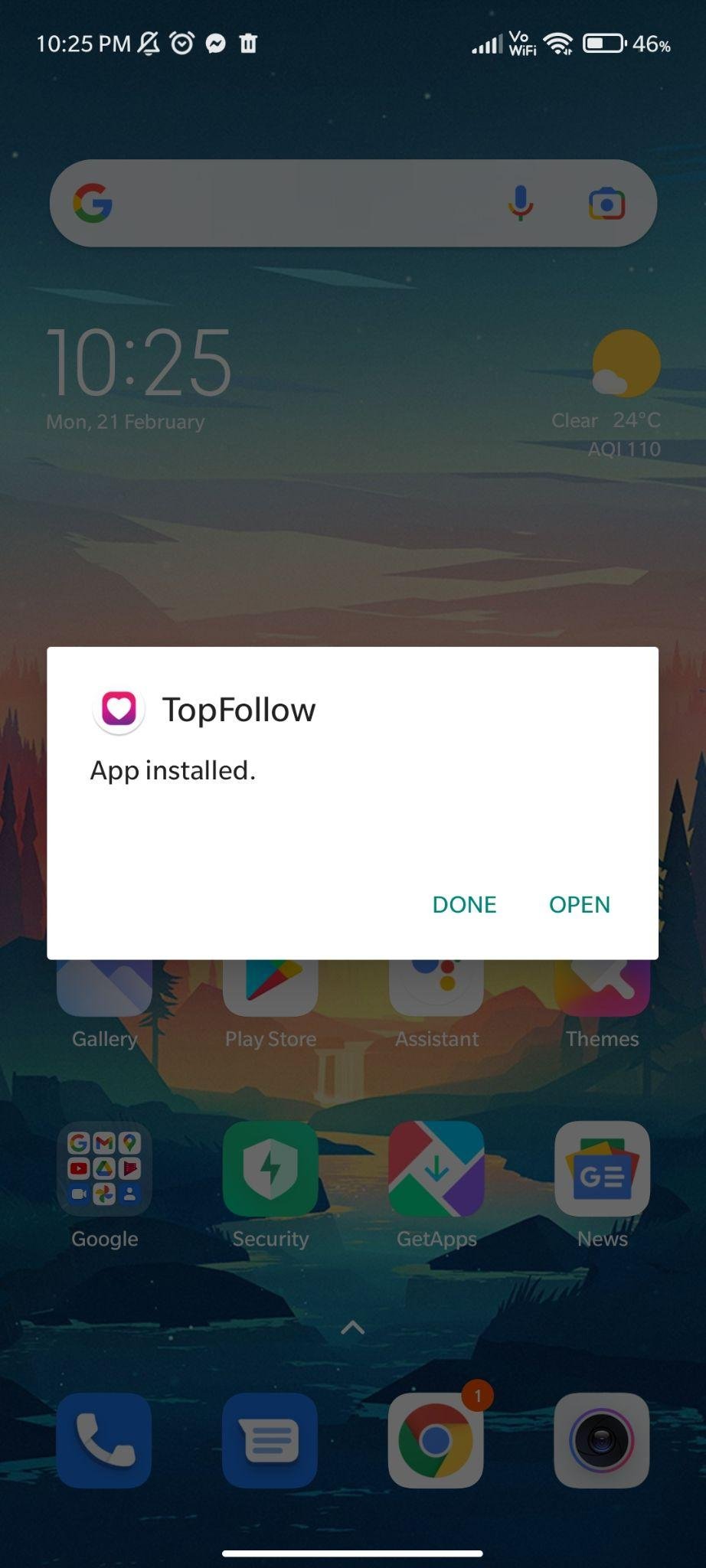 TopFollow installed