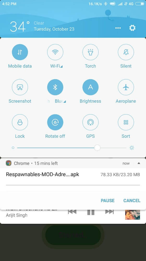 downloading started