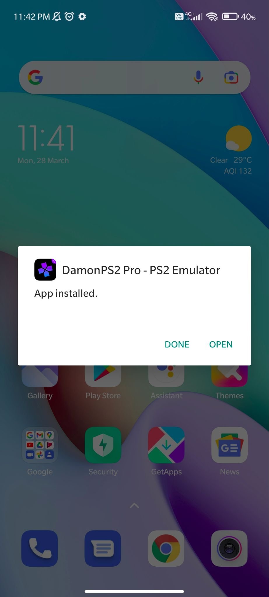 damonps2 pro apk installed