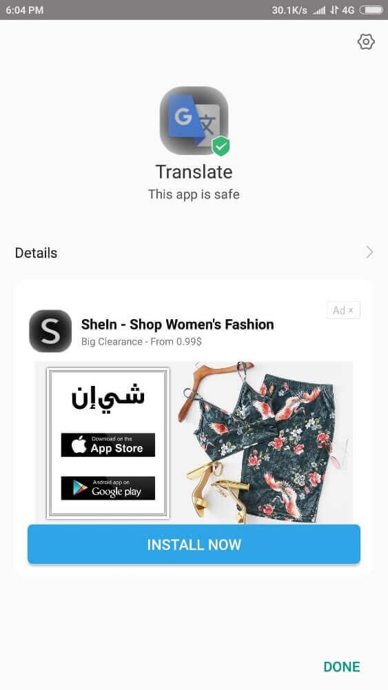 Google Translate Apk installed