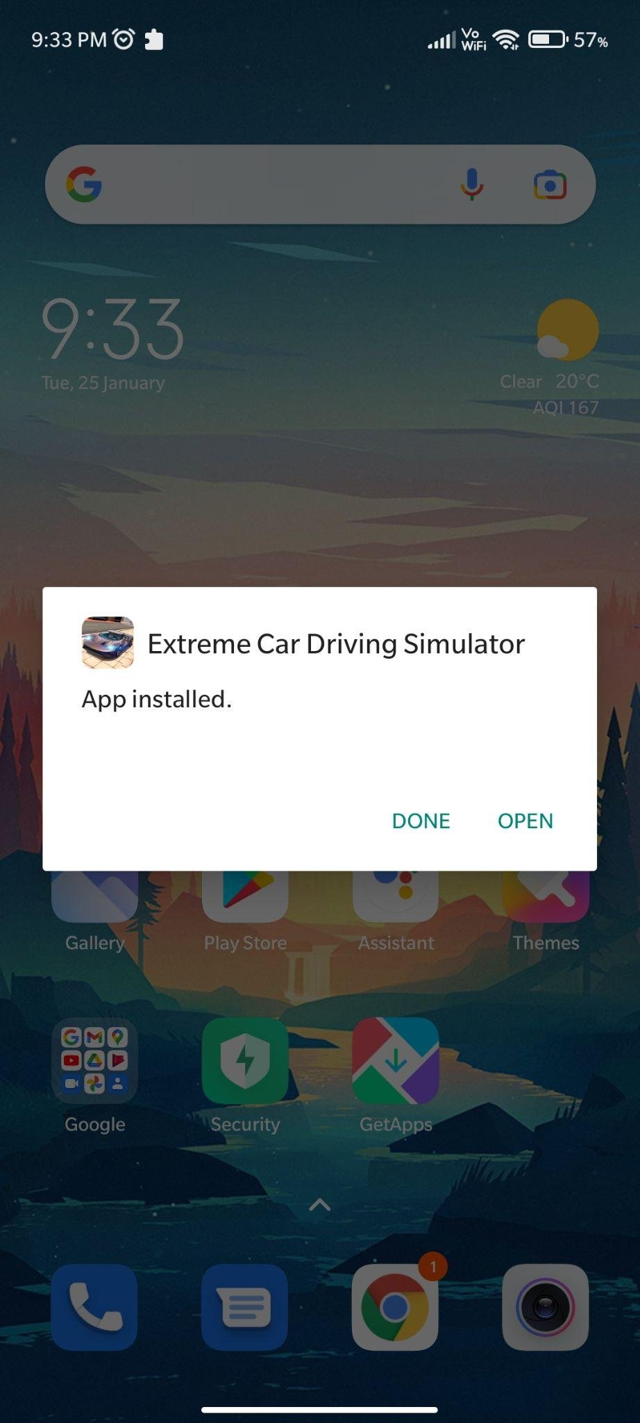 extreme car driving simulator mod apk installed