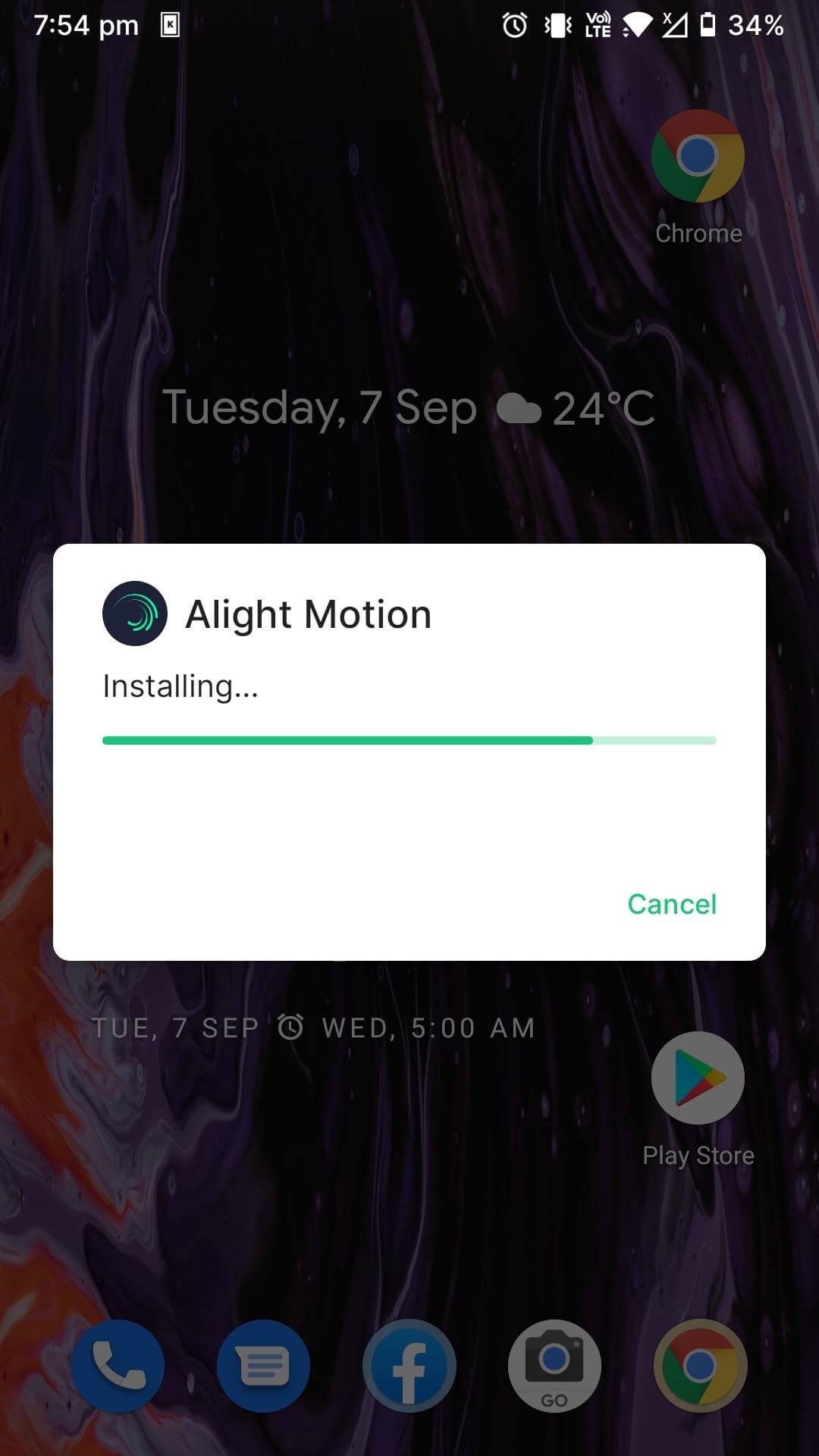 app is installing