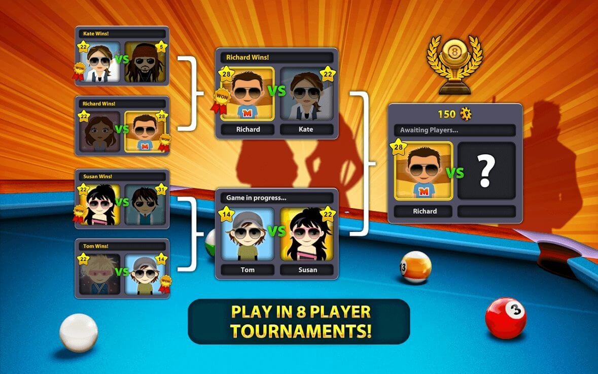 play in 8 player tournaments