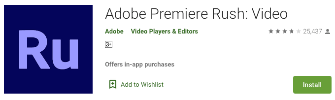 Adobe Premiere Rush Play Store
