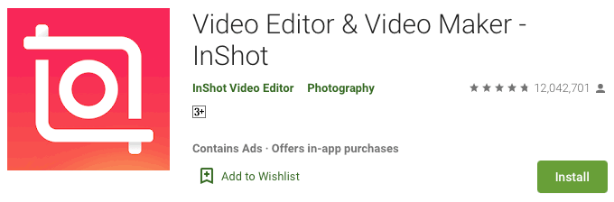 InShot Play Store