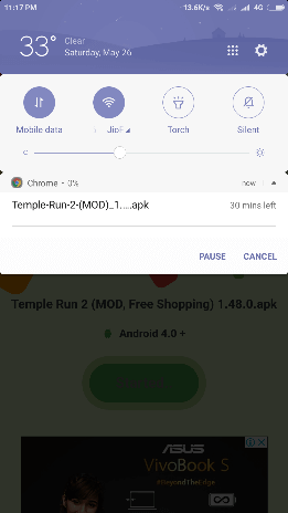 temple run mod apk downloading started