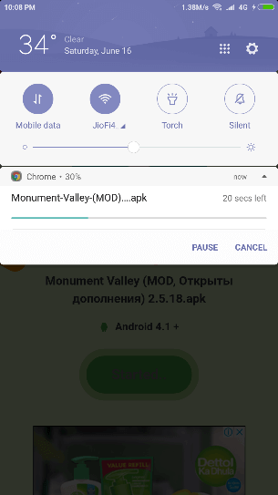 mod apk downloading started