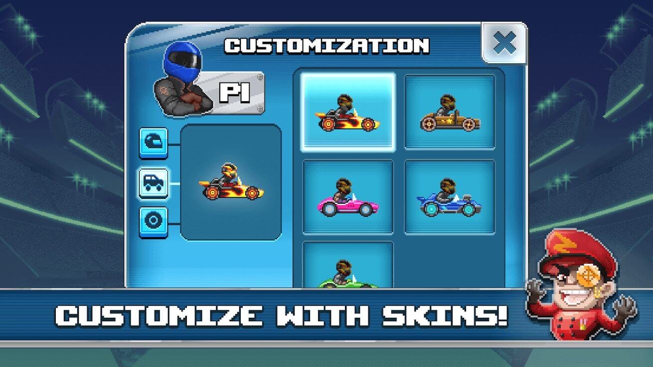 customize with skins!