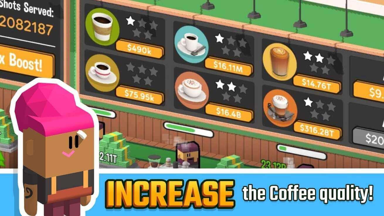 idle coffee corp gameplay second