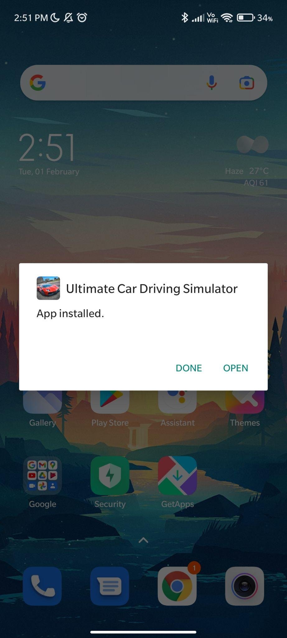 ultimate car driving simulator mod apk installed