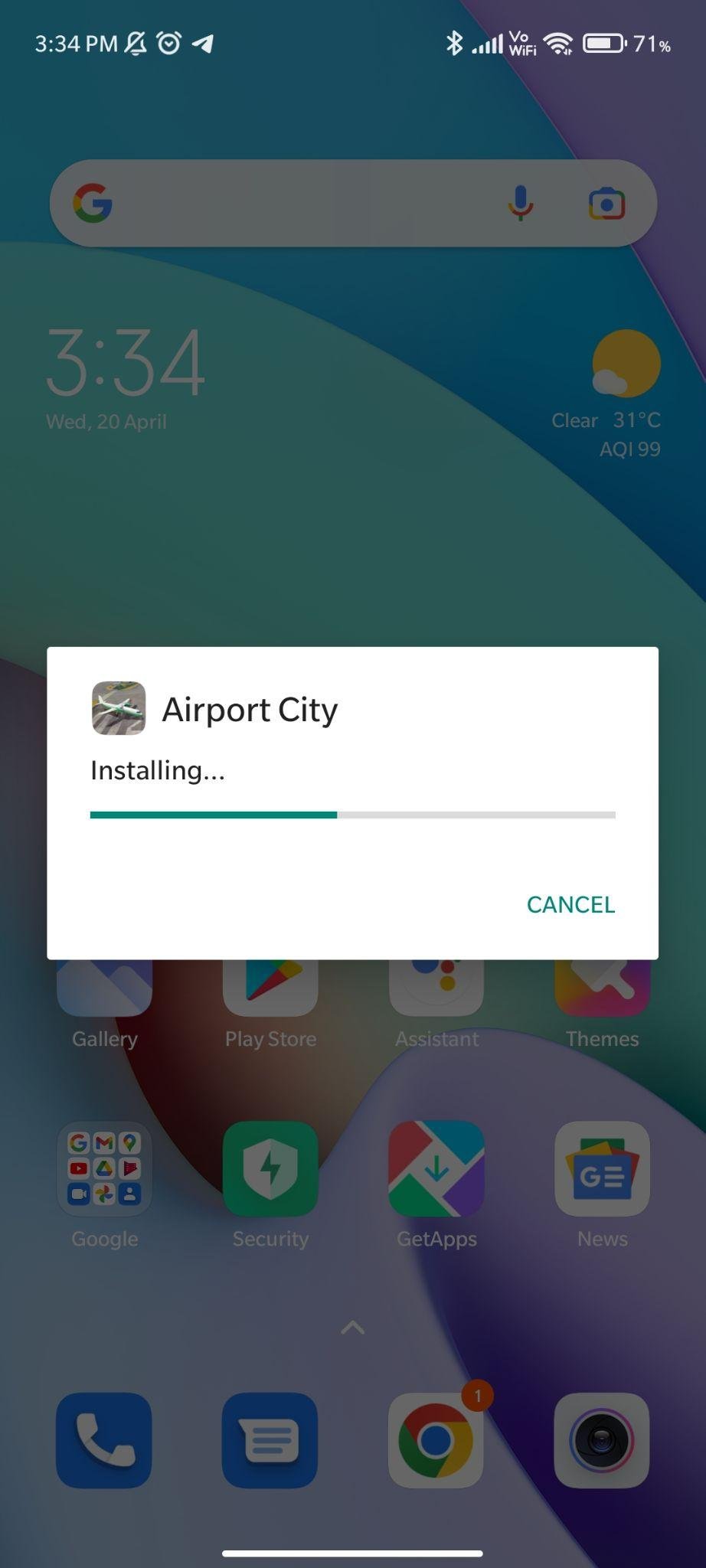 airport city mod apk installing