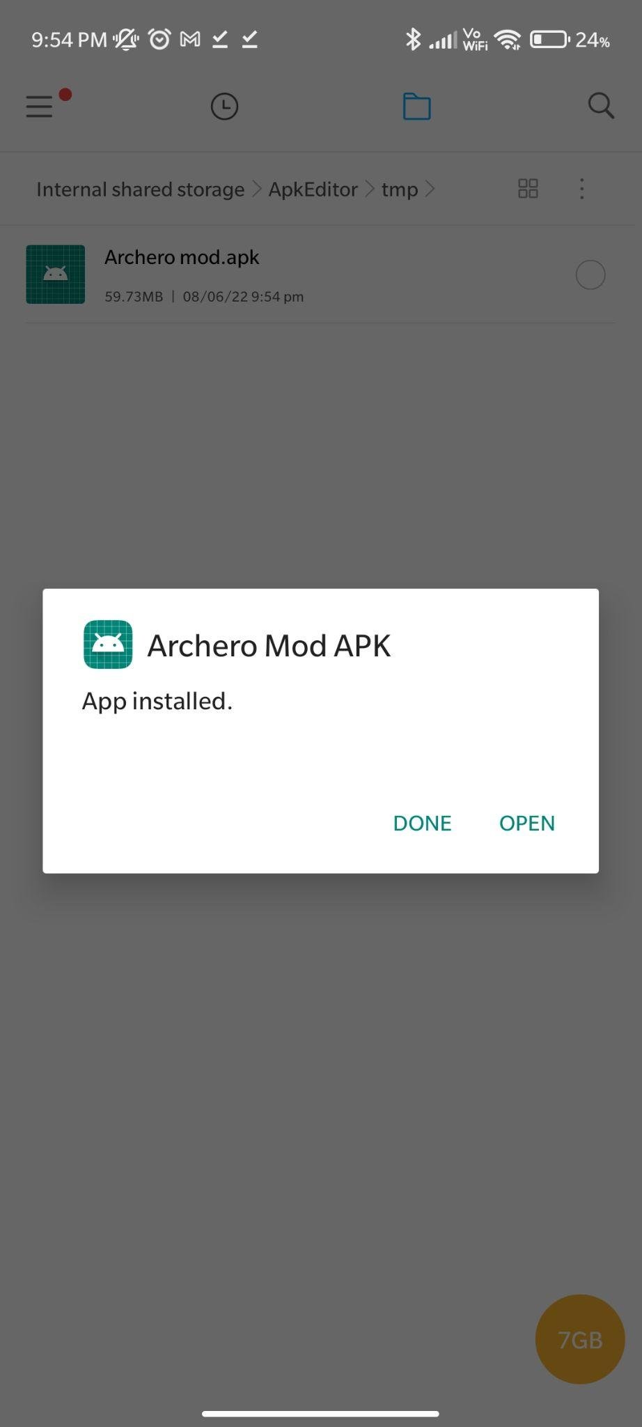 archery mod apk installed