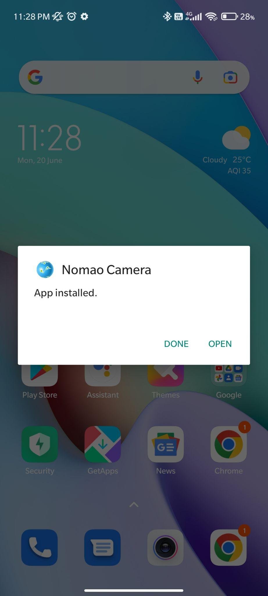 nomao camera apk installed