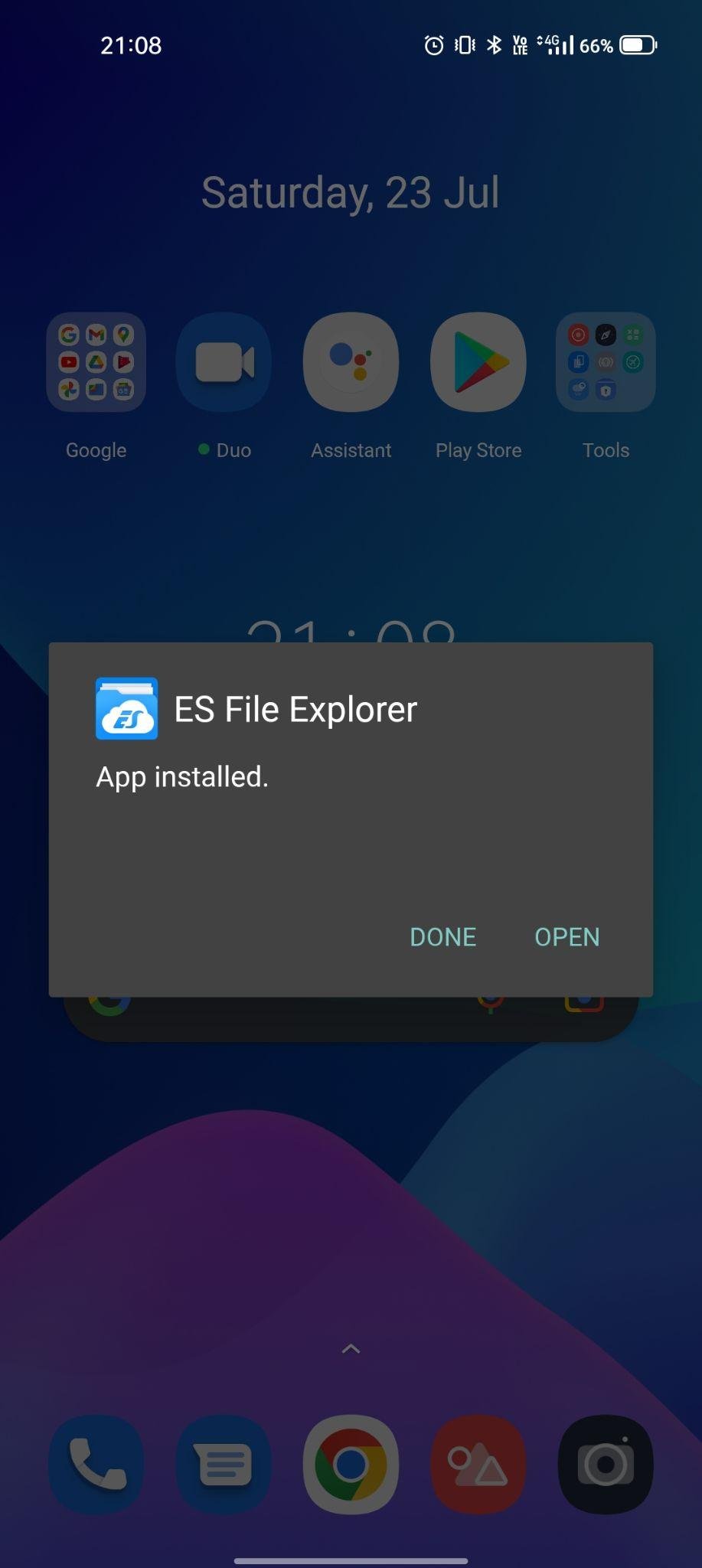 es file explorer apk installed