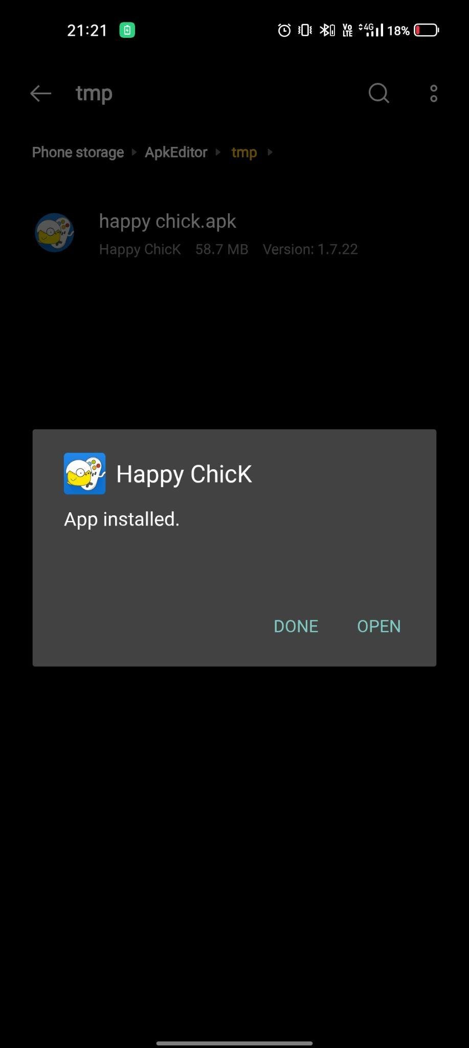 happy chick apk installed