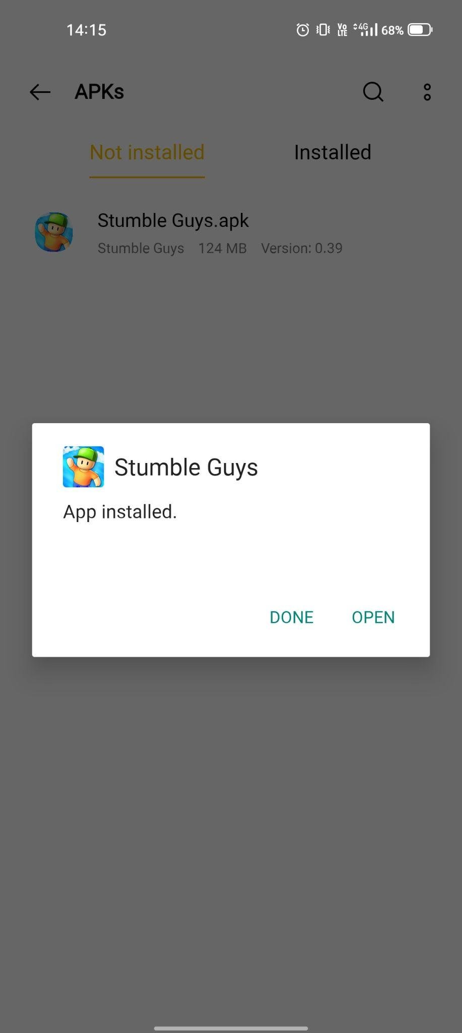 stumble guys mod apk installed