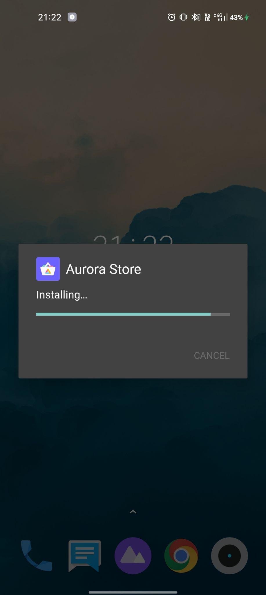 aurora store apk installing