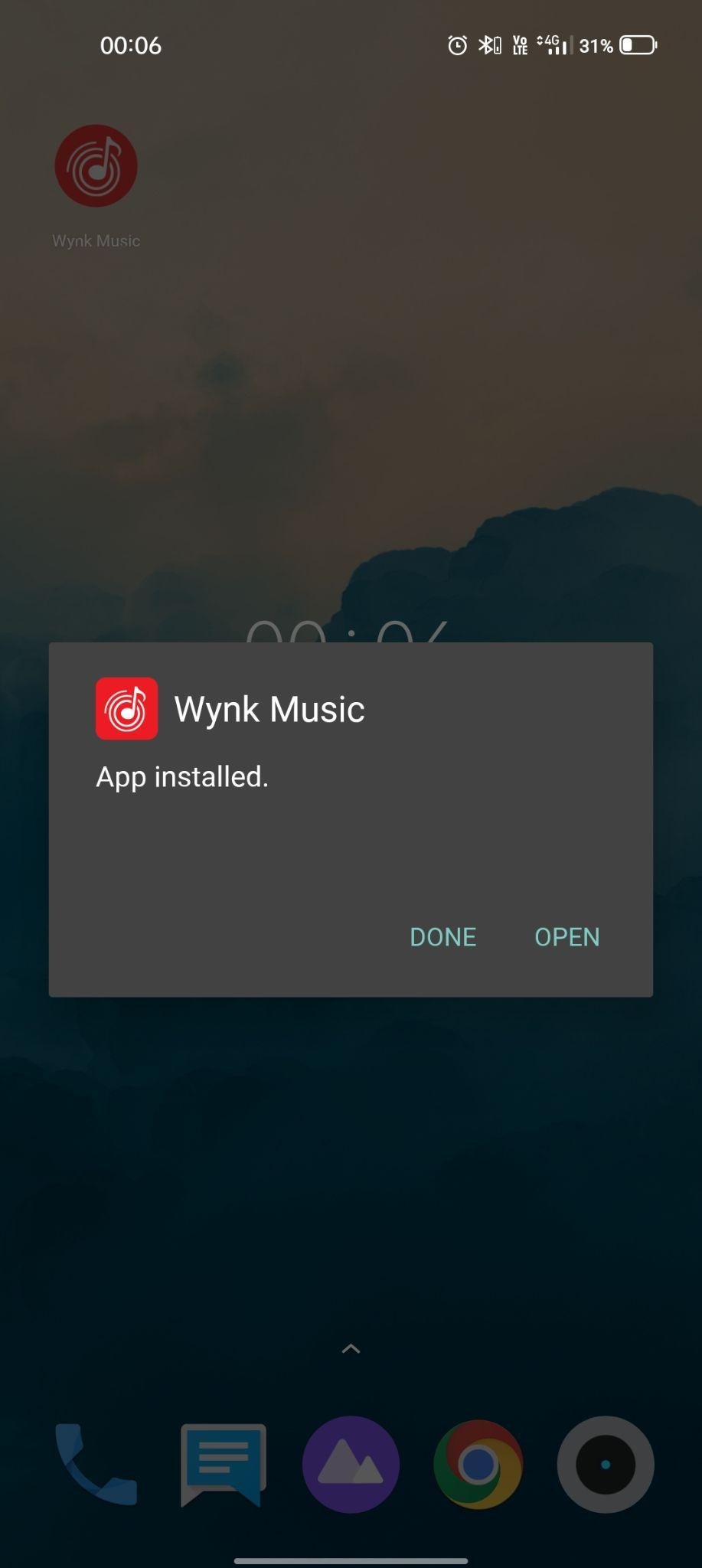 wynk music apk installed