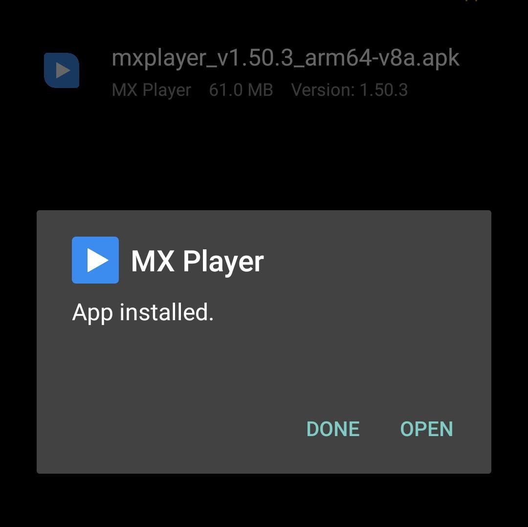 mx player apk installed