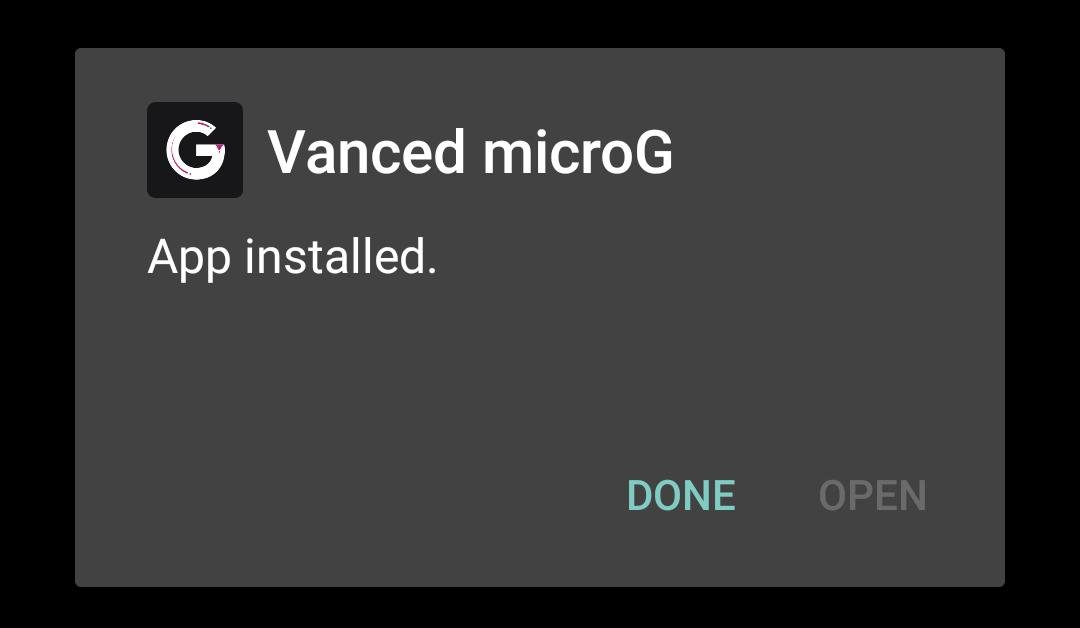 microg apk installed