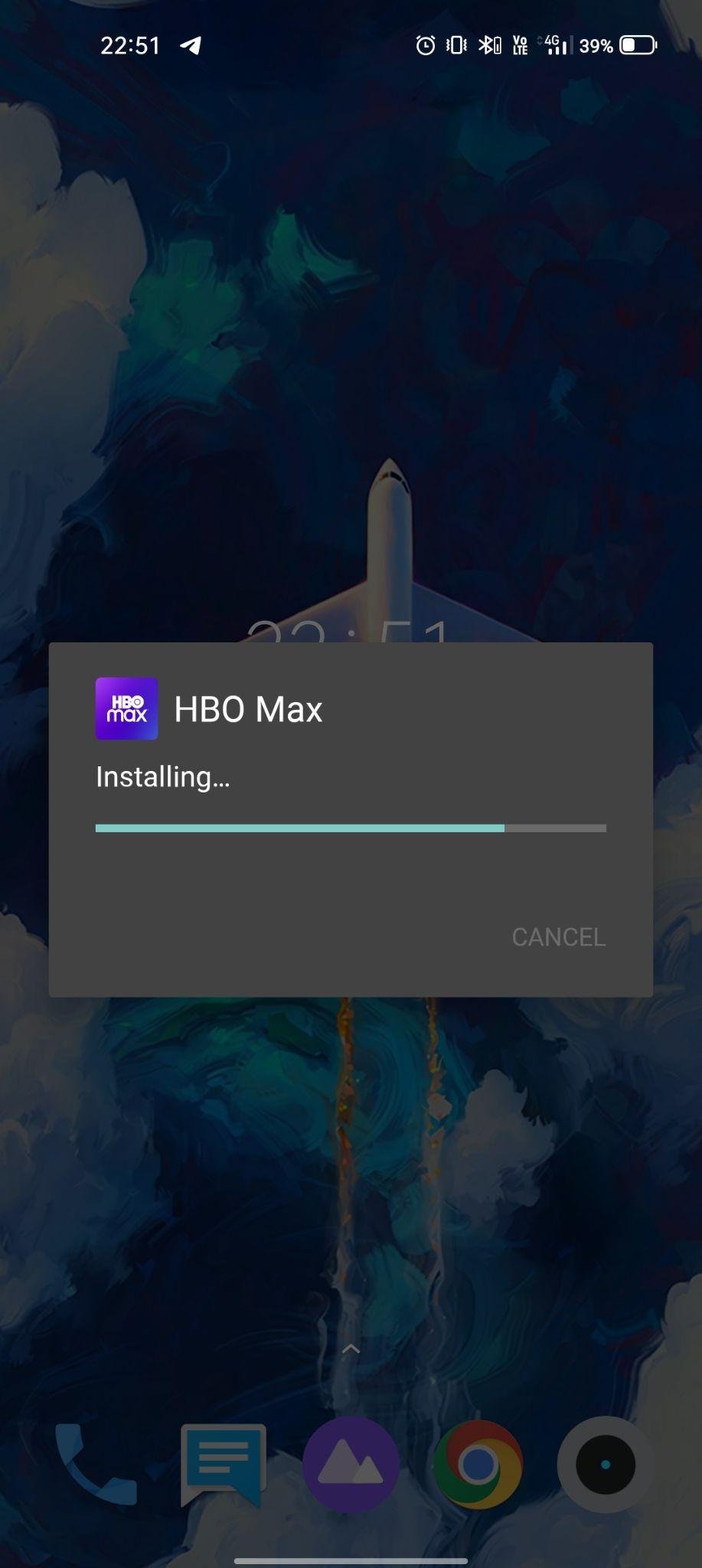 hbo max apk installing