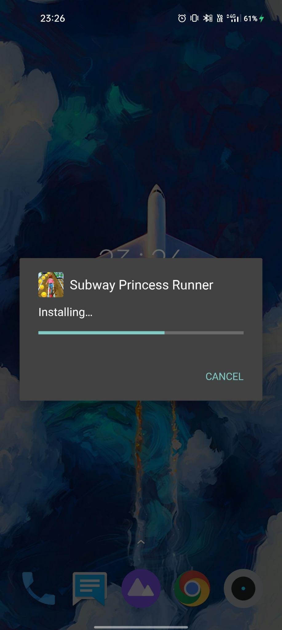 subway princess runner mod apk installing