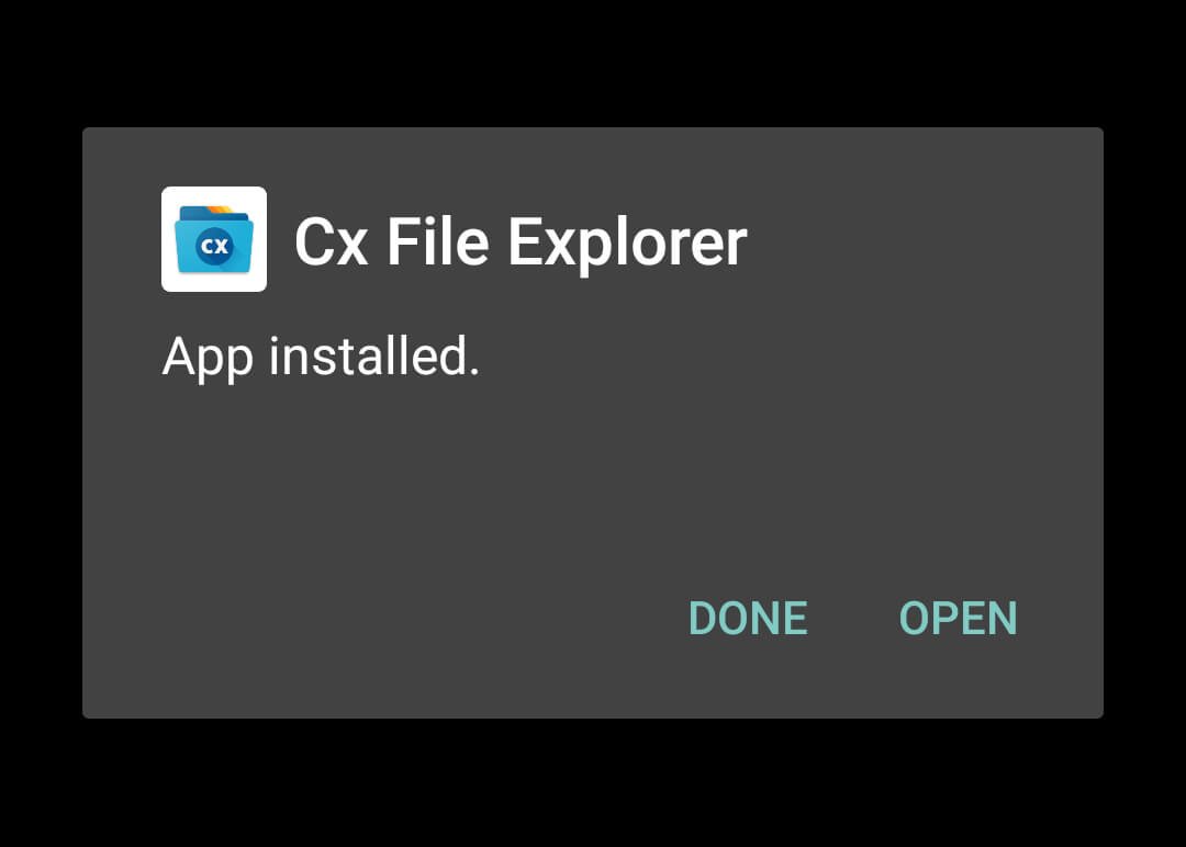 cx file explorer apk installed