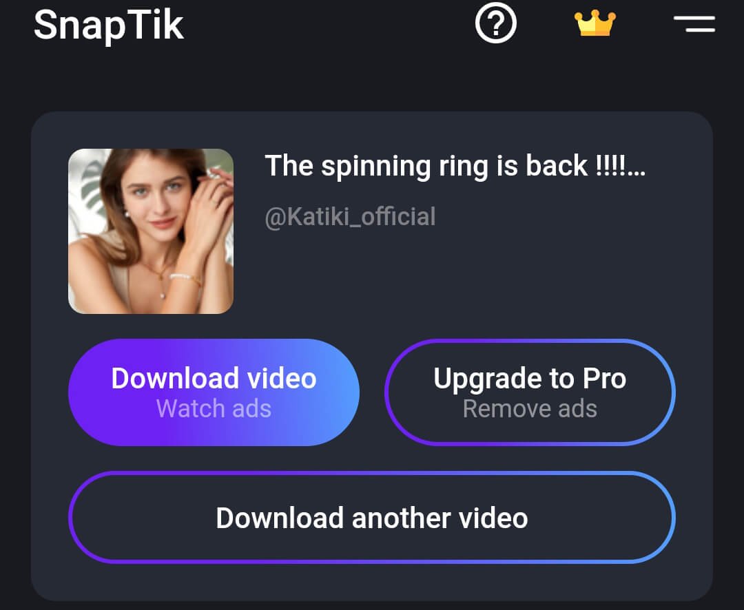 click on Download video