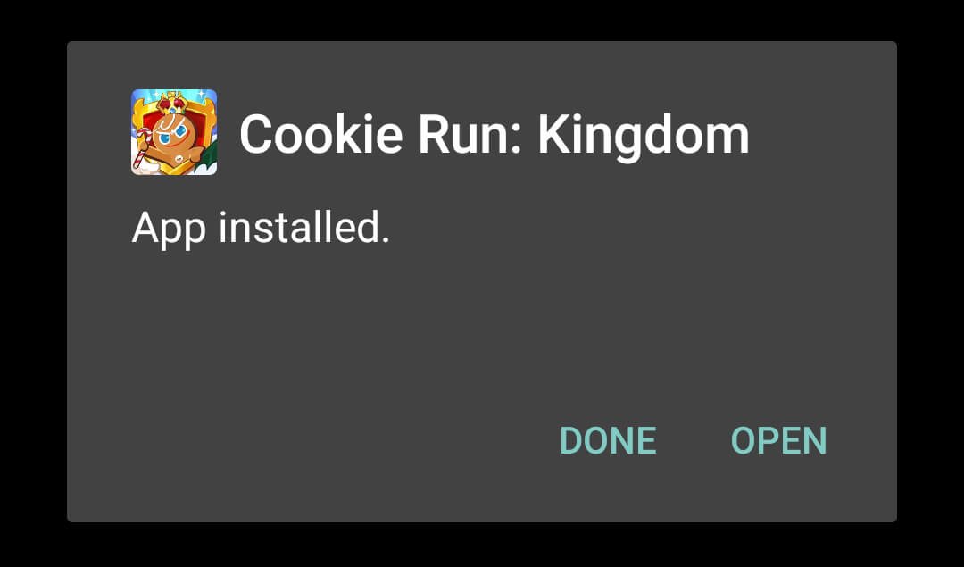 cookie run: kingdom apk installed