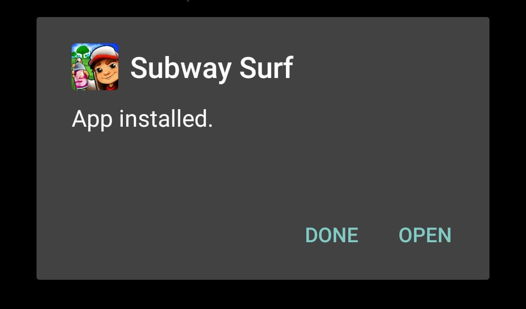 Subway surfers mod apk instalado