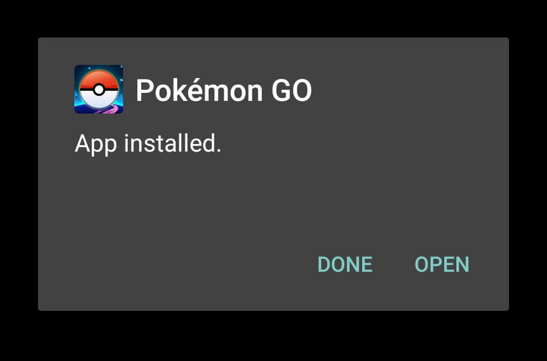 pokemon go apk installed