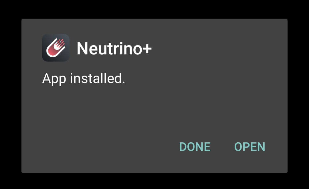 neutrino+ apk installed