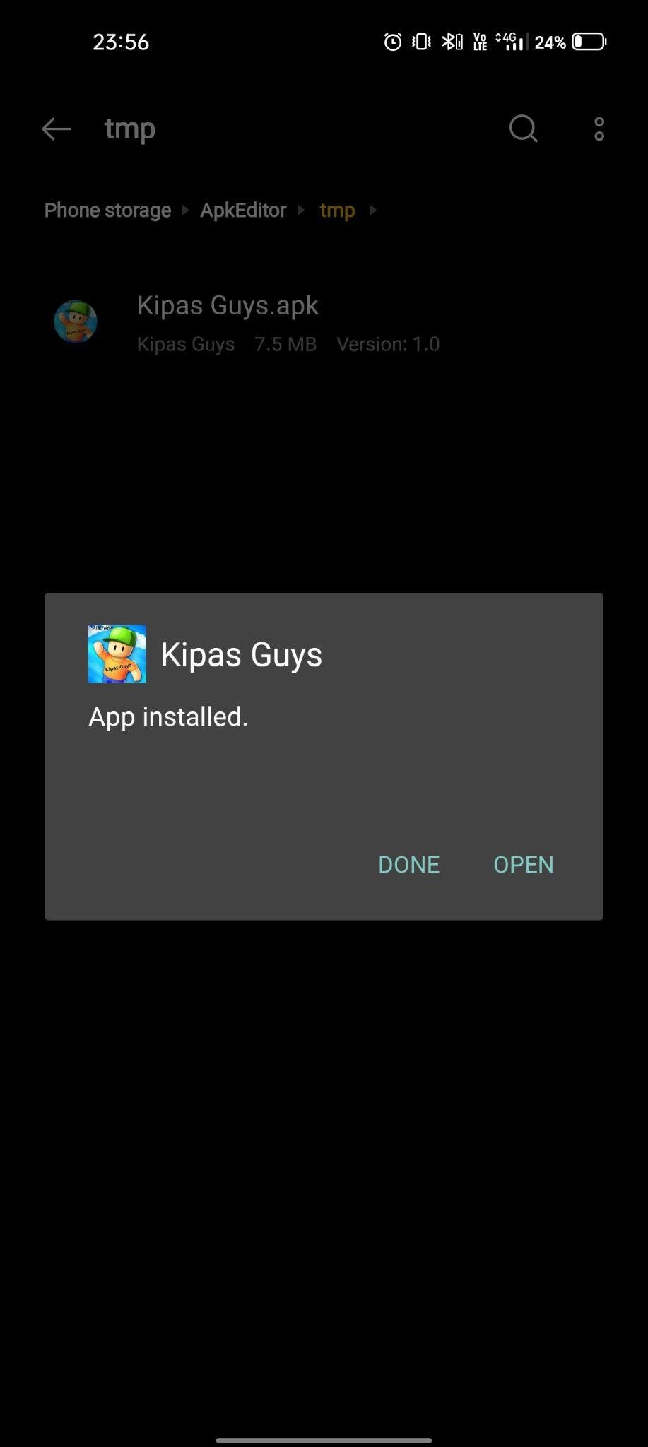 Kipas Guys apk installed