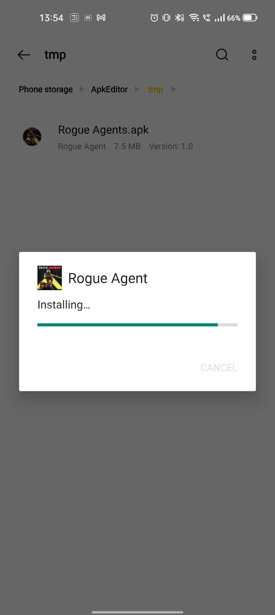 Rogue Agents apk installing